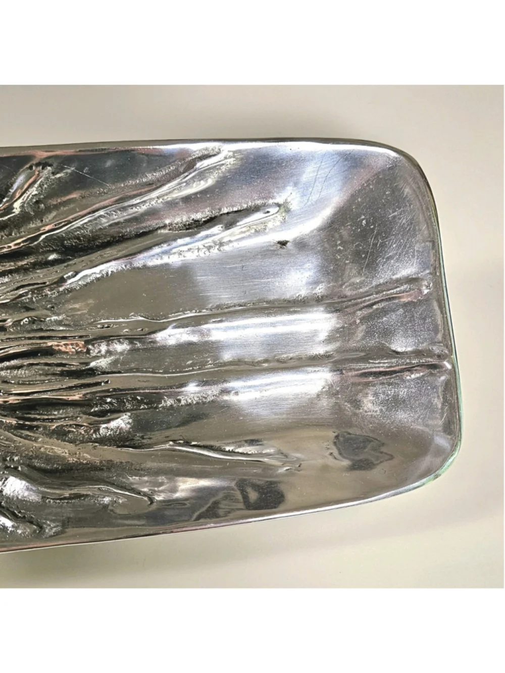 Vintage 90s Silver Metal Celestial Cracker Tray Sun Moon Stars 16.5